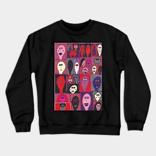 29 Faces in Pink and Purple Crewneck Sweatshirt